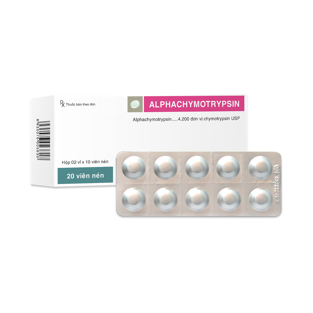 Viên nén Alphachymotrypsin 4,2mg Alu  v/10,h/20