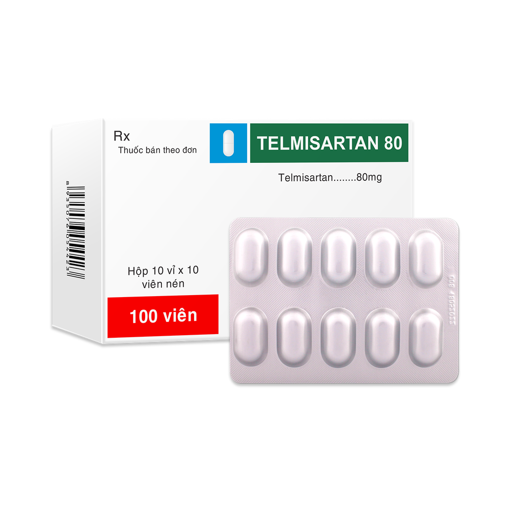 Viên nén Telmisartan 80 mg V/10, H/100