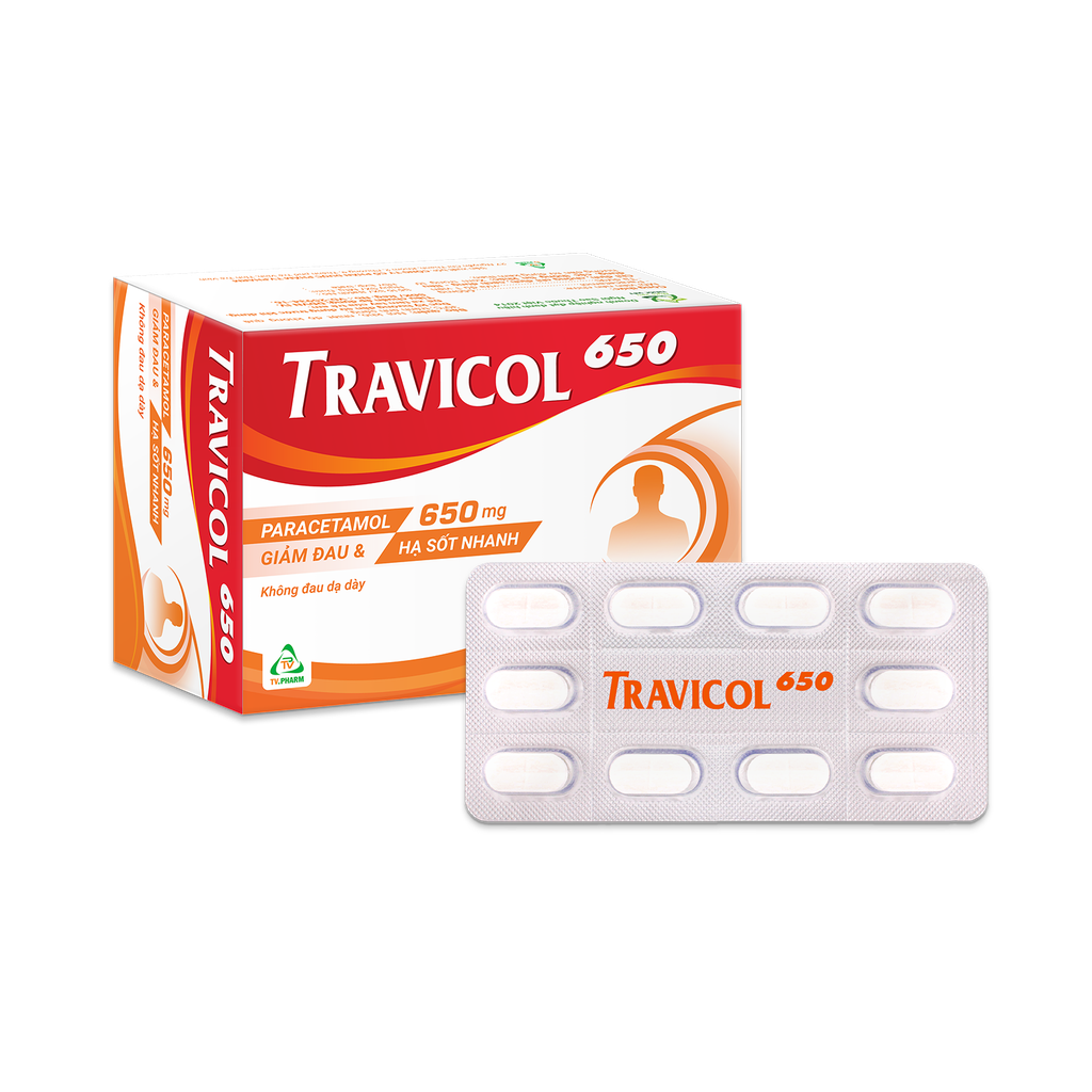 Viên nén Travicol 650mg V/10, H/100