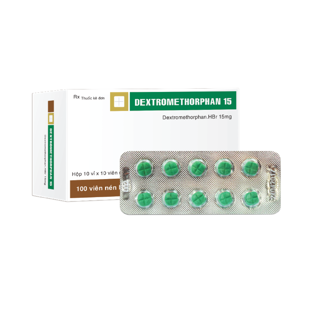 Viên bao phim Dextromethorphan 15mg V/10,H/100