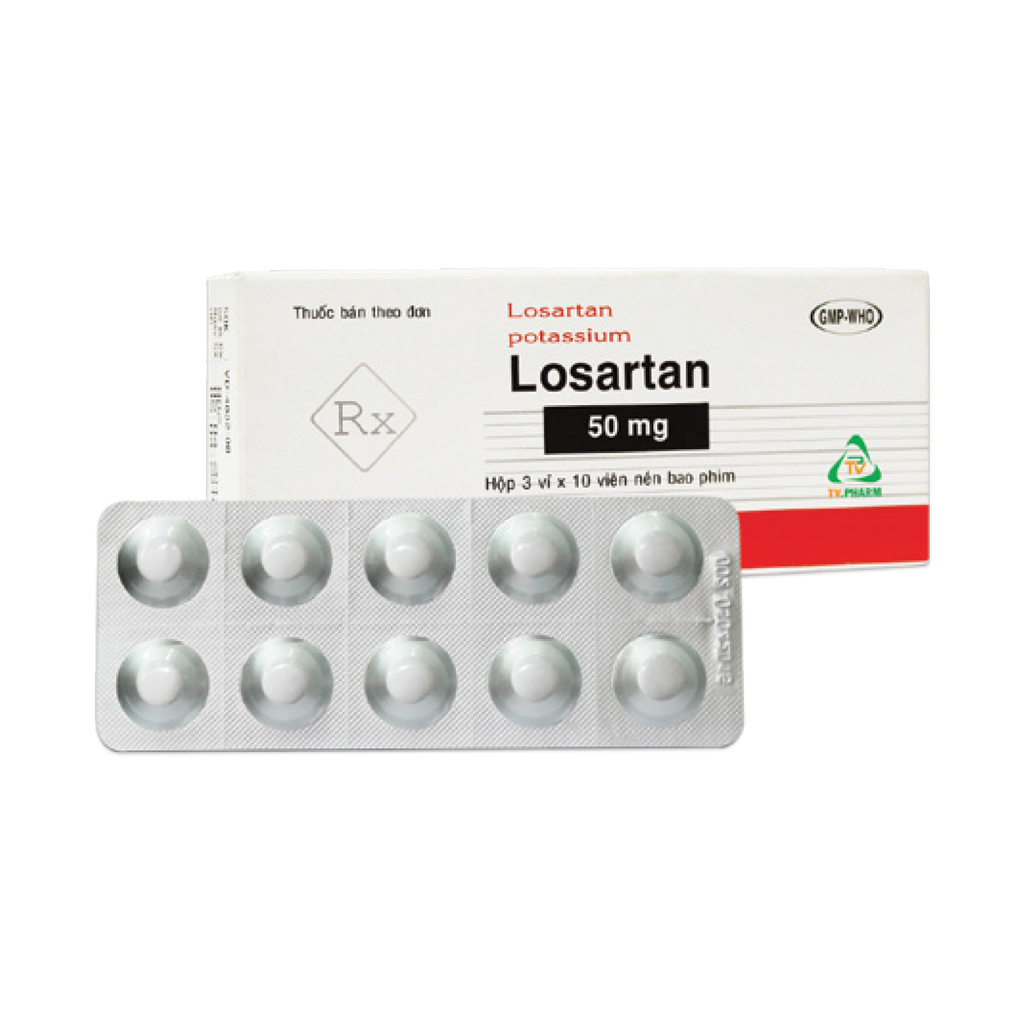 Viên bao phim Losartan 50mg v/10,h/30