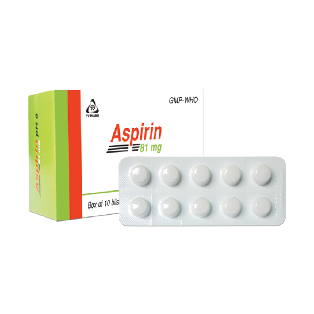 Viên bao phim tan trong ruột Aspirin 81mg V/10,H/100
