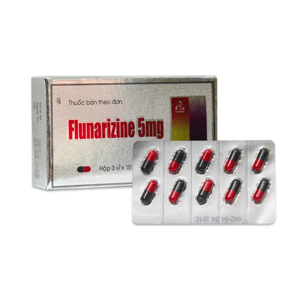 Viên nang cứng Flunarizine 5mg V/10,H/30