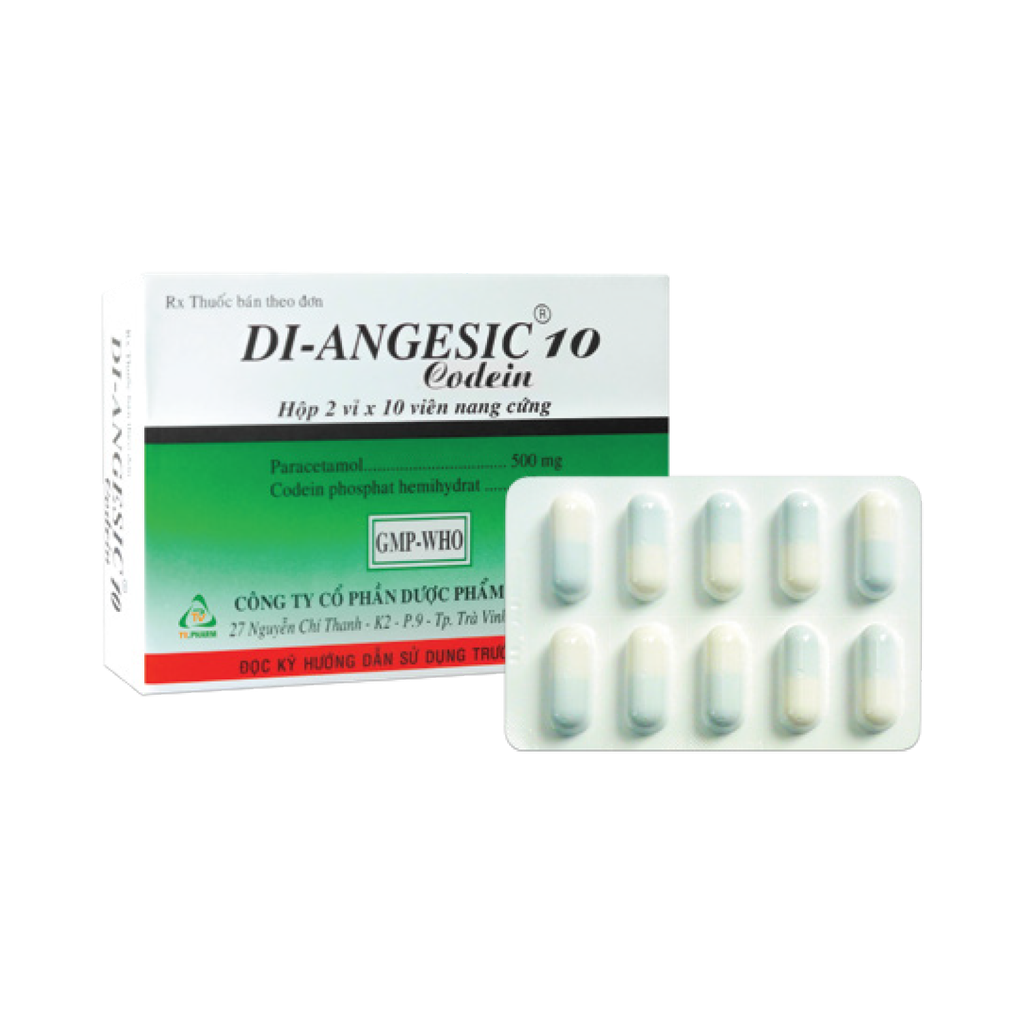 Viên nang cứng Di-Angesic Codein 10mg V/10, H/20