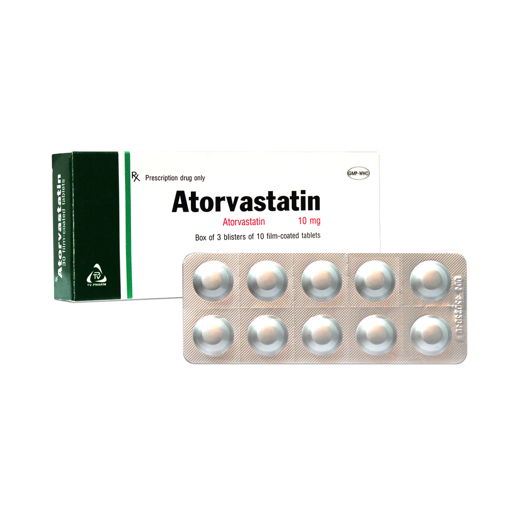 Viên bao phim Atorvastatin 10mg v/10 ,h/30