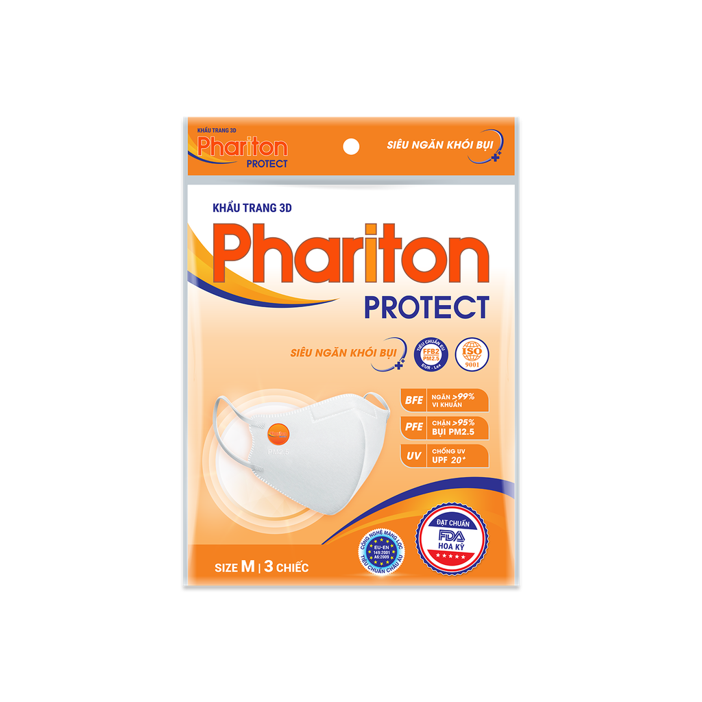 Khẩu trang 3D Phariton Protect túi/3cái