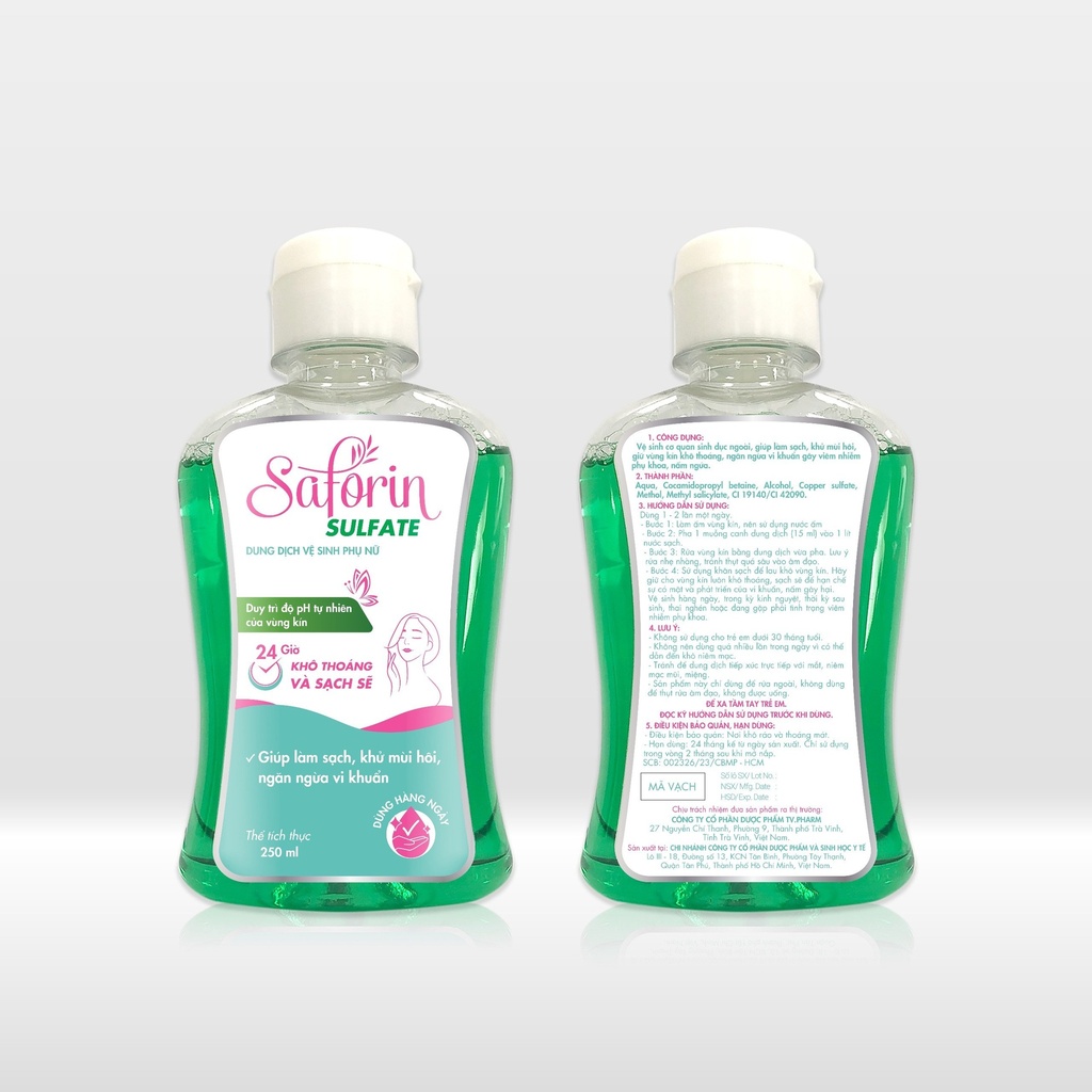 Dung dịch vệ sinh phụ nữ SAFORIN SULFATE, Chai 250ml, T/50