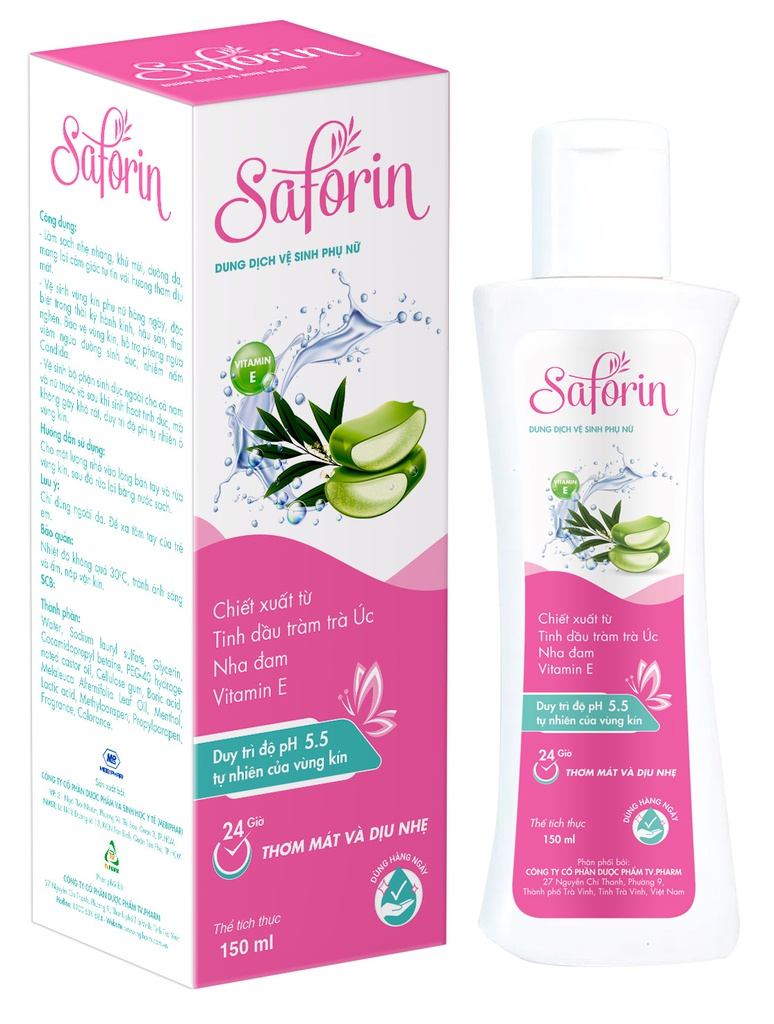 Dung dịch vệ sinh phụ nữ SAFORIN, Chai 150ml, H/1 chai