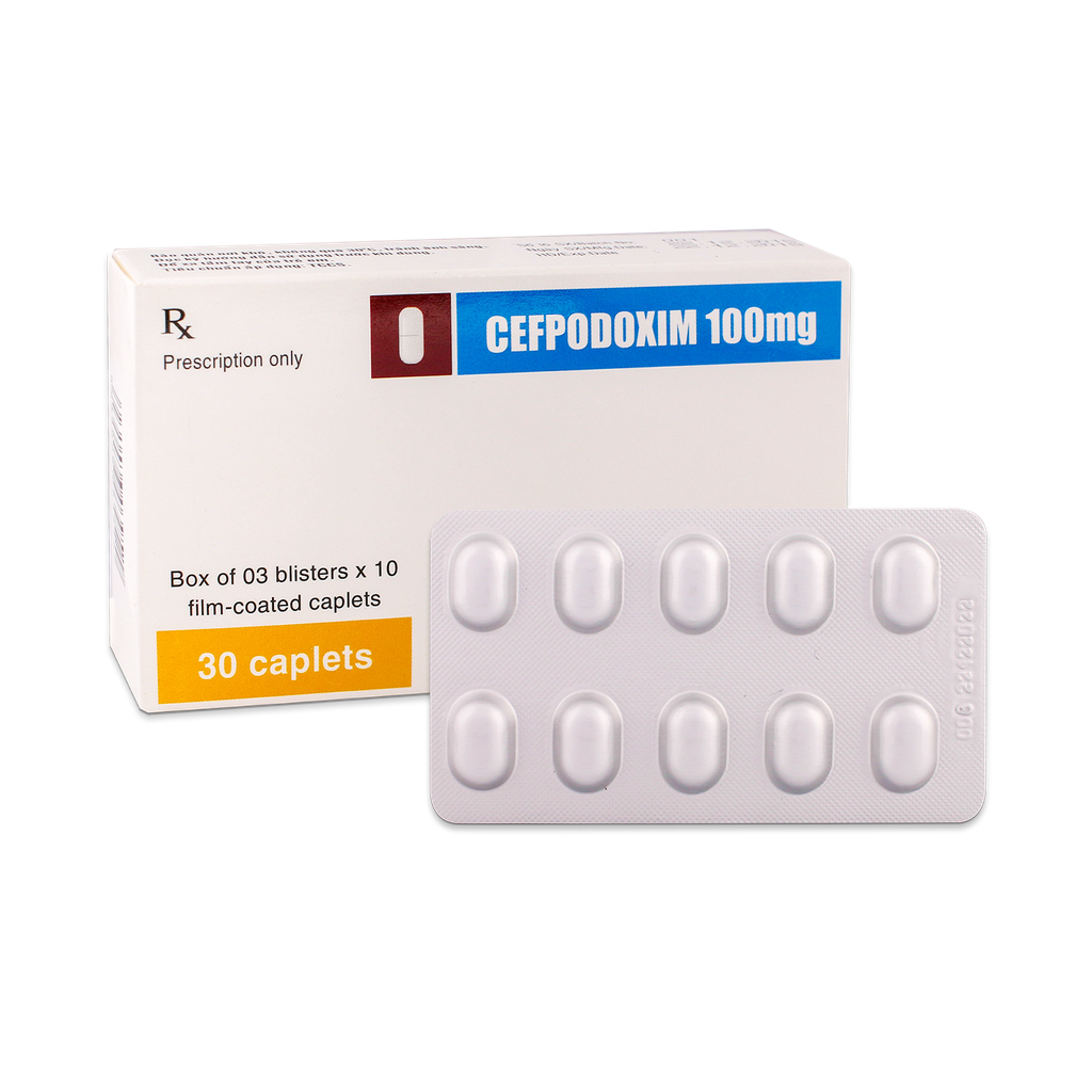 Viên bao phim Cefpodoxim 100mg V/10, H/30