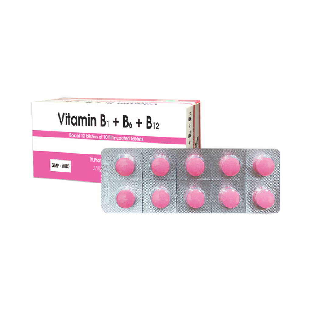 Viên bao phim Vitamin B1+ B6+ B12 V/10,H/100
