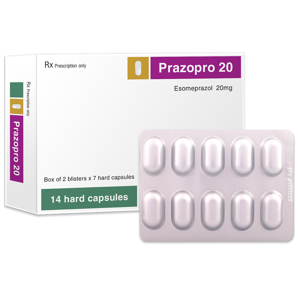 Viên nang cứng Prazopro 20mg V7,H/14