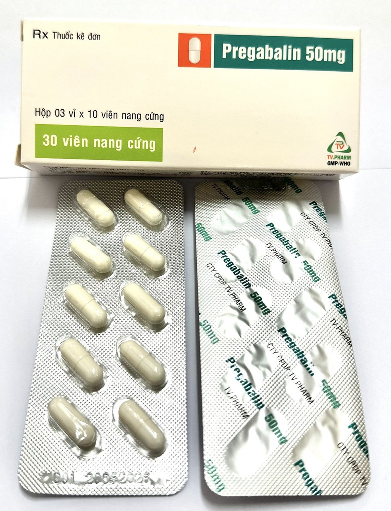 Viên nang cứng Pregabalin 50mg V/10, H30