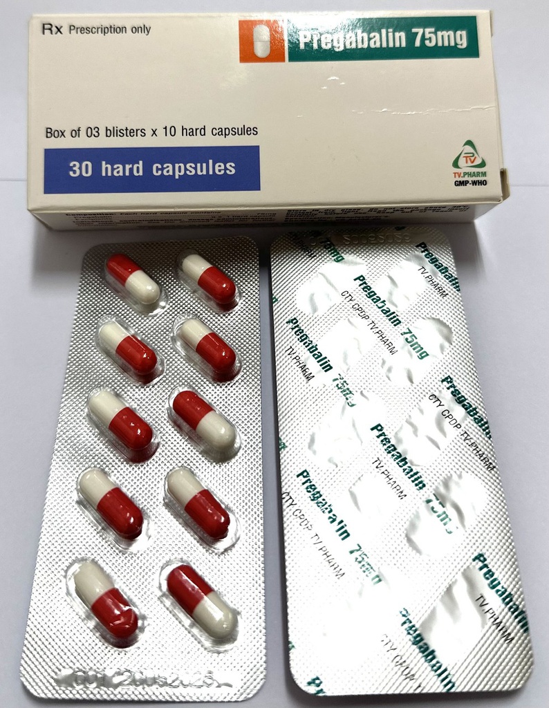 Viên nang cứng Pregabalin 75mg V/10, H30
