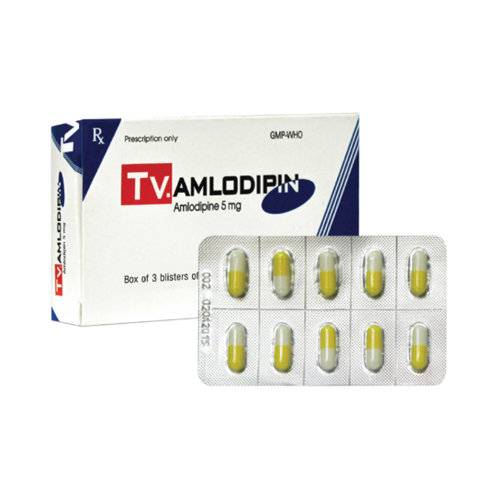 Viên nang cứng TV-Amlodipin 5mg v/10,h/30