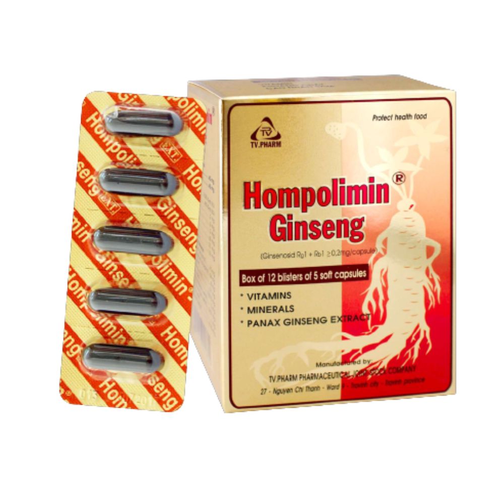 Viên nang mềm Hompolimin Ginseng v/5,h/60